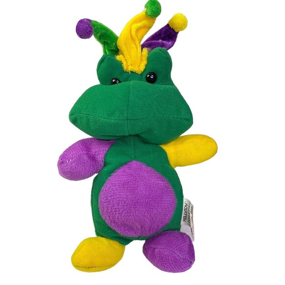 Kellytoy Mardi Gras Jester Hat Frog 9” Plush Stuffed Animal Soft Toy - Picture 12 of 13
